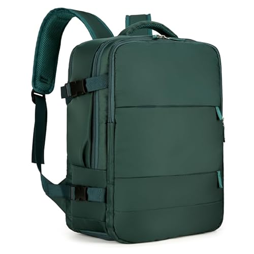 smallrun Mochila Viaje Cabina Avion 43x16x28 Mochila para Maletas De Viaje Equipaje de Mano 20L con Orificio De Carga y Espaciosa con Compartimento para Zapatos (VERDE)