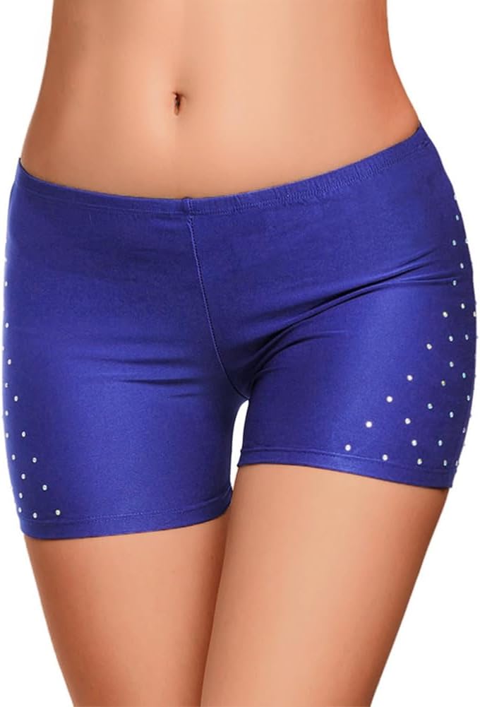 Shiny Sparkly Hotpants Stretch Lightweight Comfy Hot Short Length Rhinestone Dance Shorts Wet Look Disco Party Rave New