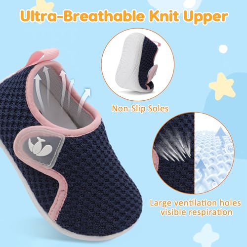 Image of FEETCITY Toddler Walking Shoes Slip On Toddler Shoes Boys Girls Kids Sports Sneakers Casual School Shoes Barefoot Shoes