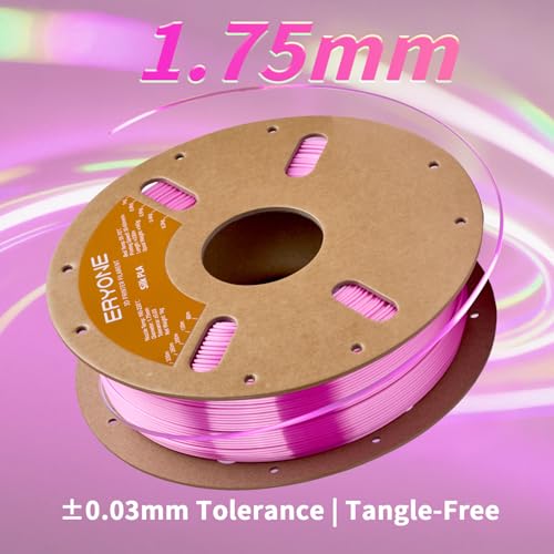 Image of ERYONE Silk PLA Filament for 3D Printer 1.75mm + /- 0.03mm, Shiny Filament 1kg (2.1lbs) /Spool, Azalea Pink