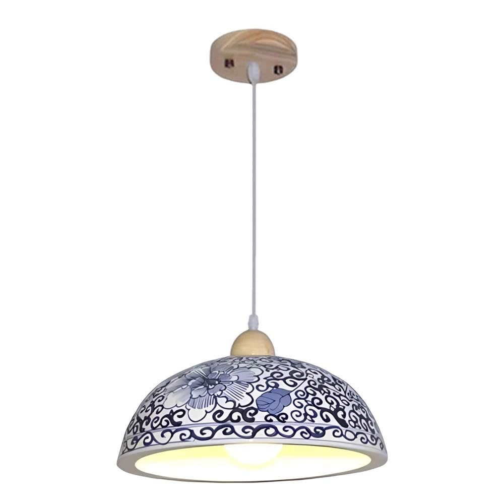 10,2/12,6-Calowa Chińska Klasyczna Ceramiczna Wisząca Z Kopułą, Chińskie Niebieskie I Białe Porcelanowe Lampy Wiszące, Duża Wisząca Do Domu, Sypialni, Jadalni, Sufitu/32 Cm