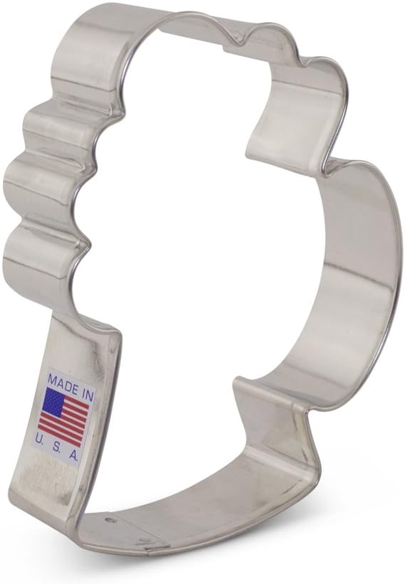 Ann Clark Beer Mug/Stein Cookie Cutter, Large 4-1/4” Made in USA