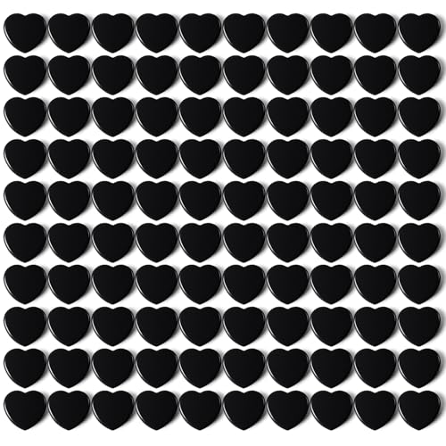 PYJLBX Lot de 100 Aimant Frigo - Petit Aimant Puissant Cœur, Noirs Aimants Tableau Magnétique, Magnet Frigo Décoratifs Aiment Mini Aimant Plat Pour Tableau Blanc, Calendrier,Réfrigérateur,Bureau,École