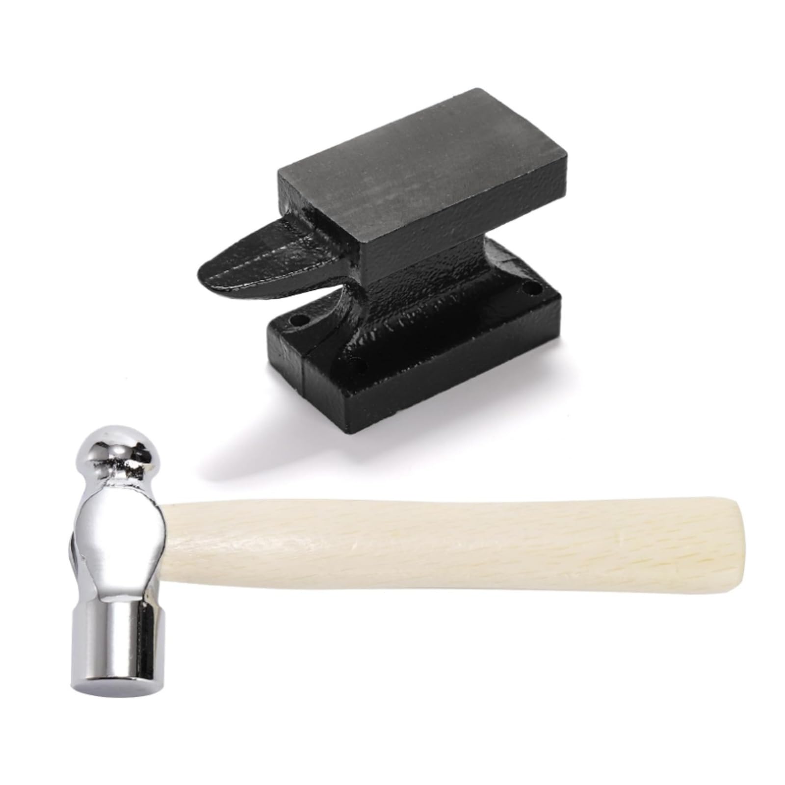 MagiDeal Incudine per Gioielli da Banco Mini Martello da Orefice Kit per Lavori Precisione Ferro Legno Forma Piatto Superiore