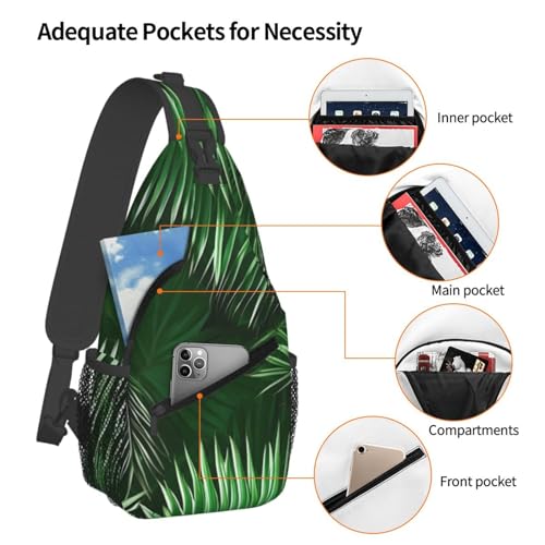 Morrales Crossbody Estampado hojas tropicales Unisex miniatura 4