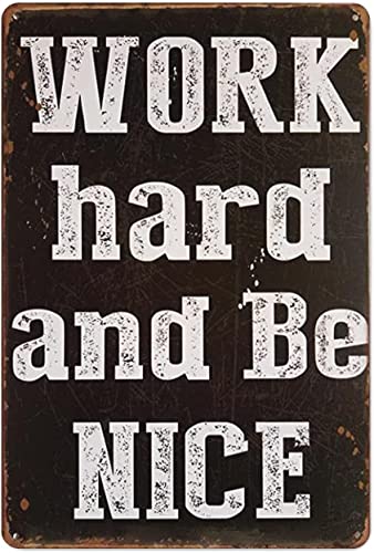 ���B���e�[�W�T�C�� ���B���e�[�W�T�C�� Work Hard Be Nice ���g���|�X�^�[ �v���[�N �E�H�[���A�[�g �m�X�^���W�b�N�ȃu���L�Ŕ� ���� �� ���r���O���[�� �� �Q�� �I�t�B�X �z�[�g �J�t�F �p�u �ǂ̑��� �j�� ���A�Ǒ��� 8 X 12�C