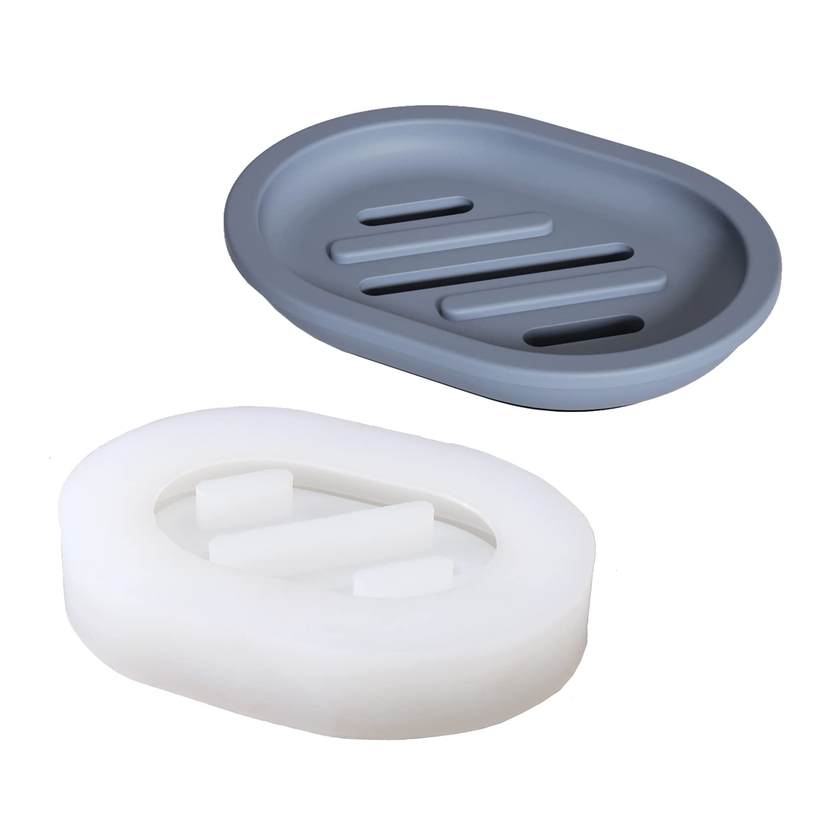 BOOWAN NICOLE Silicone Soap Dish Mold for Handmade Bathroom Cement Soap Holder Mould Kitchen Draining Tray Making Tool