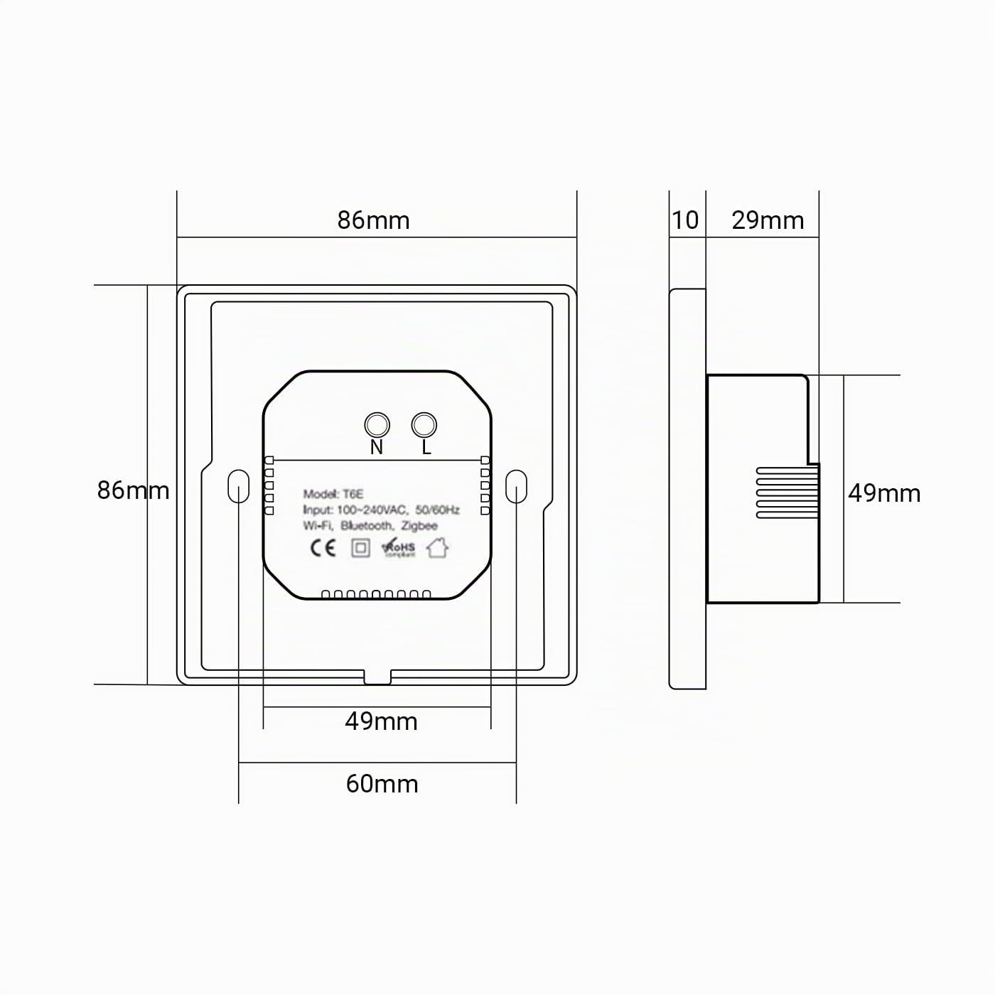 TUYA Smart Touch Monitor LCD Bedienfeld Smart Scene Control Display mit drahtloser Konnektivität für Smart Home Lichtschalter Steckdosen WIFI ZIgbee Touchscreen LX-BG-ZKP Luxus-Time