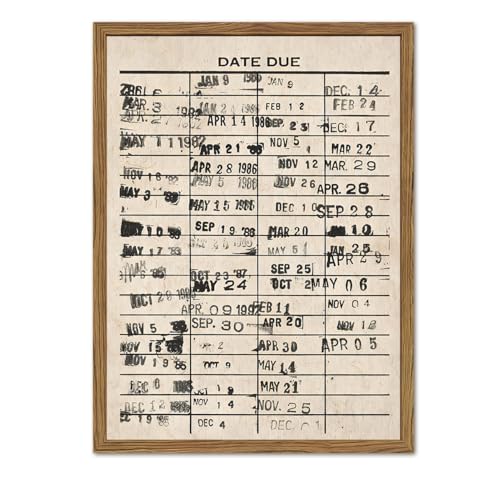 Vintage Library Reading Card Wall Art