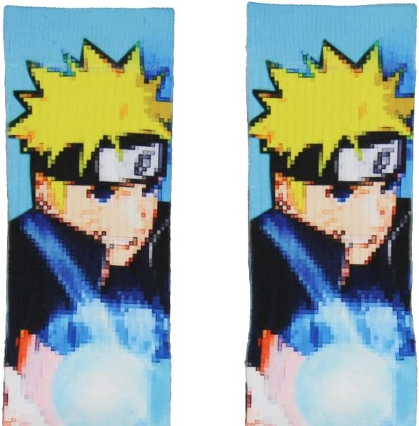 Naruto Part II Shippuden Pixel Character All Over Sublimated Crew Socks - Image 3