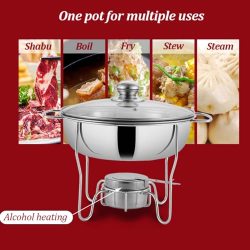Set redondo buffet con calentador y tapa de vidrio 5.0L miniatura 2