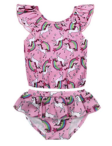 Fato de Banho WonderBabe Girls Unicorn Fato de Banho Biquíni de Duas peças Fato de Banho Rainbow Fat