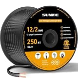 SUNVIE 12/2 Low Voltage Landscape Wire 12 Gauge Pure Copper Wire, 250FT