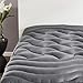 SLEEP ZONE Premium Mattress Pad Cover Cooling Overfilled Fluffy Soft Topper Zone Design Upto 21 inch Deep Pocket with Athletic Grade Elastic Skirt, Grey, Queen