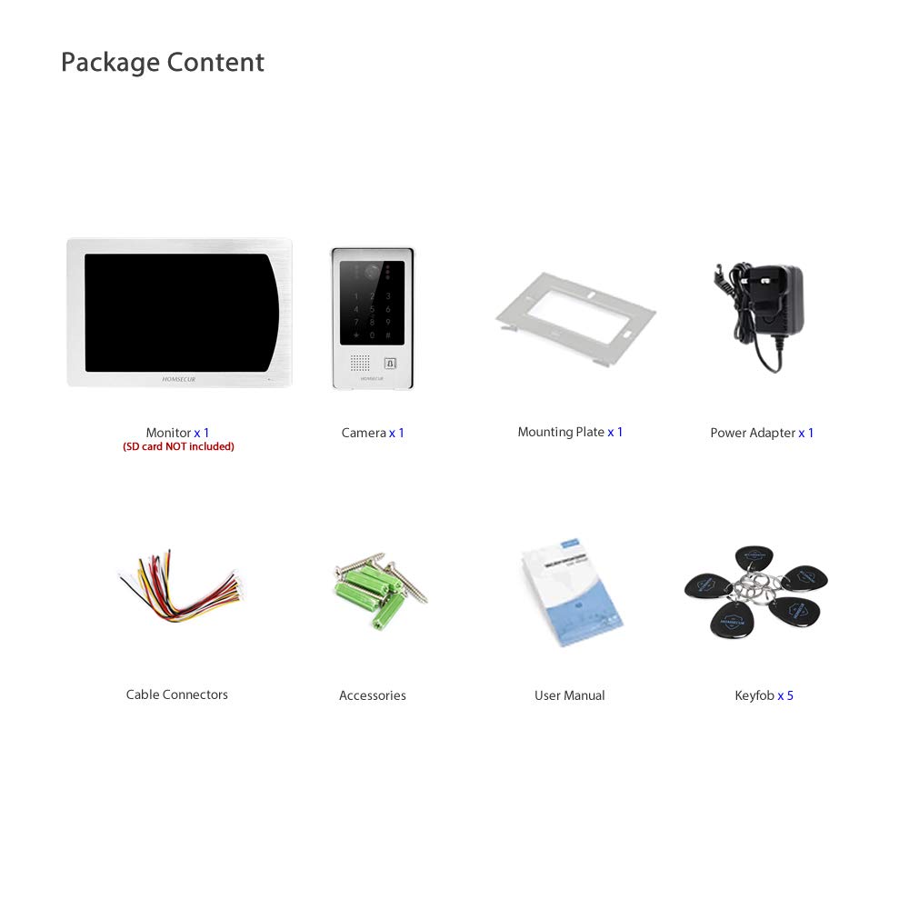 HOMSECUR 7 Filaire Sonnette Intelligente Vidéo&Audio WIFI avec Caméra Hydrofuge HOMSECUR 7 Filaire Sonnette Intelligente Vidéo&Audio WIFI avec Caméra Hydrofuge