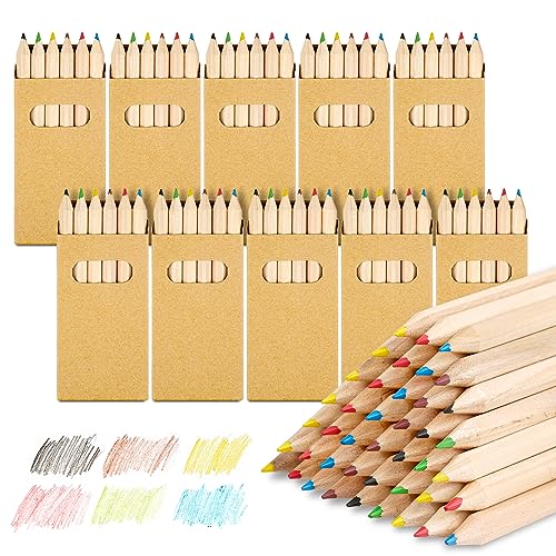 Svalor Buntstifte für Erwachsene - 10 Packungen Set Mit 60 Mini Holzstifte im Kartonetui, Klein für Kunst, Zeichnung, Skizzieren und Färbung
