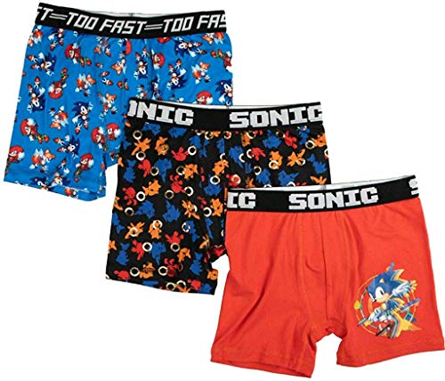 Bioworld Sonic The Hedgehog Action Underwear 3 Pack Boxer Briefs for Boys