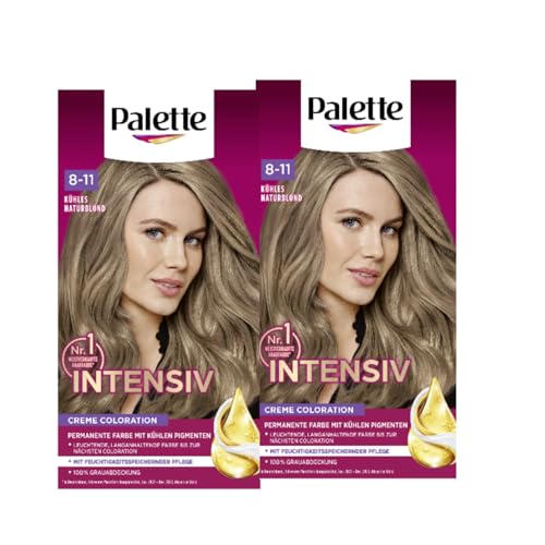 PALETTE Crema intensiva coloración 8-11 rubio natural fresco, 2 x 115 ml