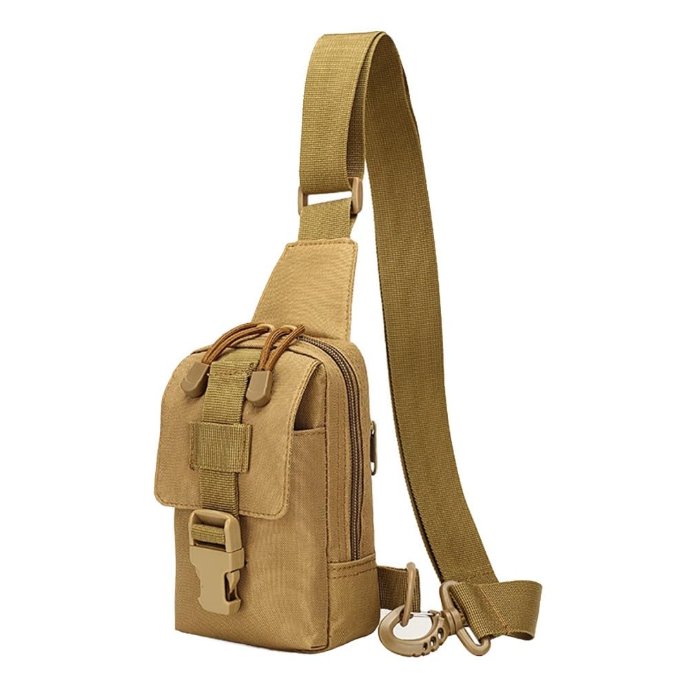 MiOYOOW Small Sling Backpack, Tactical Shoulder Chest Bag Adjustable Molle Crossbody Bag for Camping Hilking Cycling Hunting