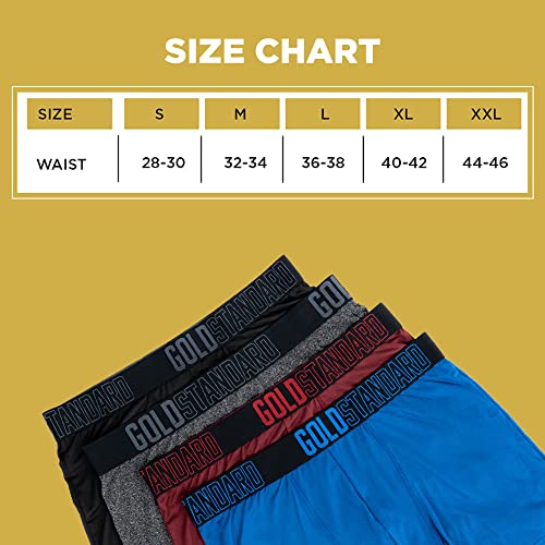 Gold Standard 4-Pack Men's Athletic Underwear - Performance Boxer Briefs For Men Pack - Anti Chafing Underwear Men4