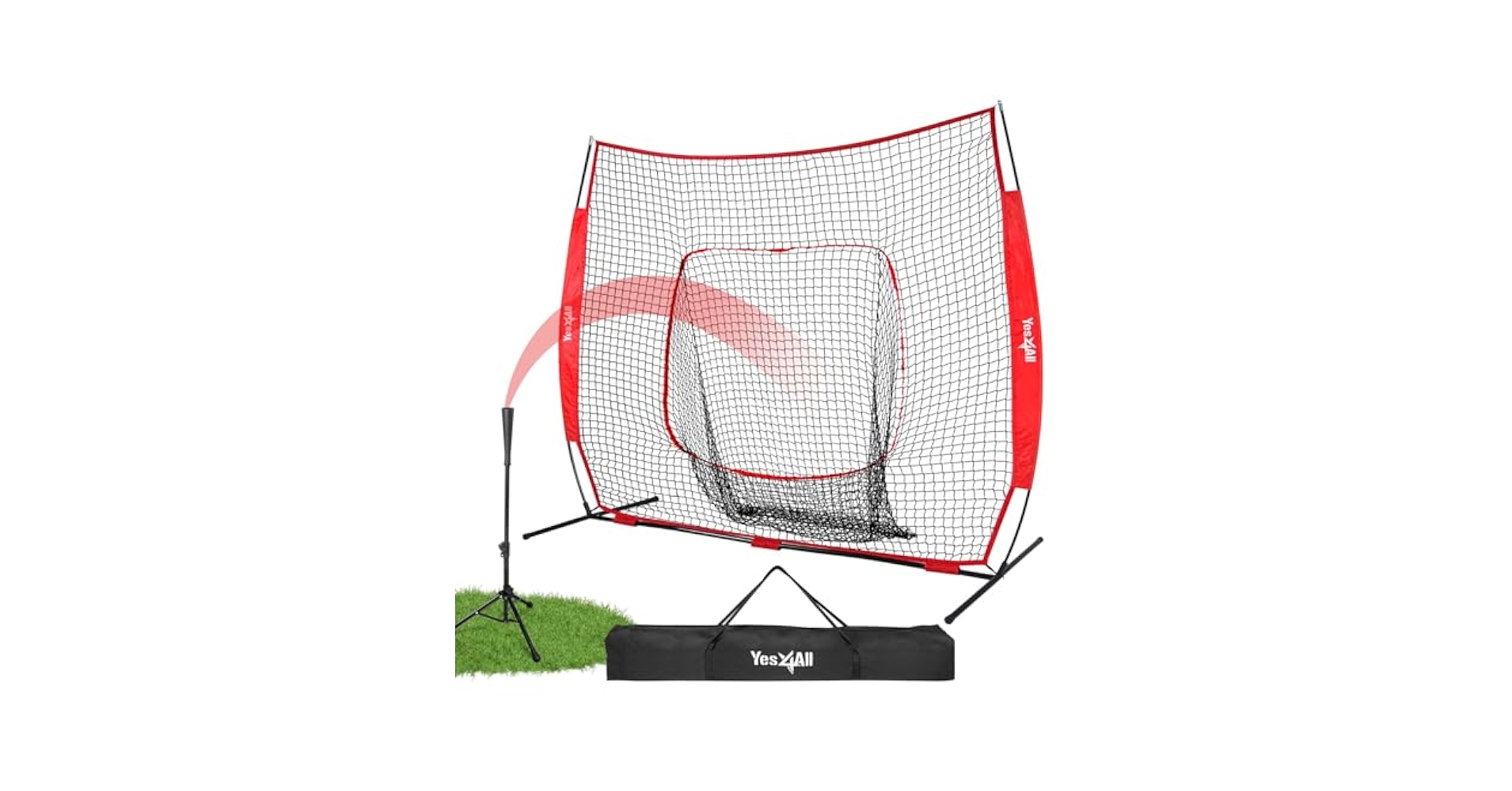 Amazon.com: Yes4All 7x7ft Baseball Net with Batting Tee