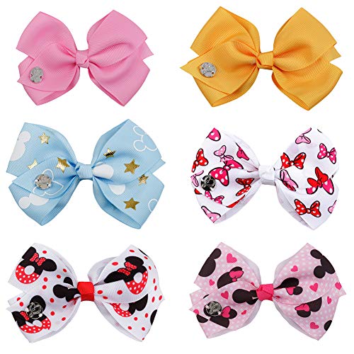 image for DaLin 6Pcs/Set Hair Bows for Girls, Hair Bows Alligator Clips for Girl
