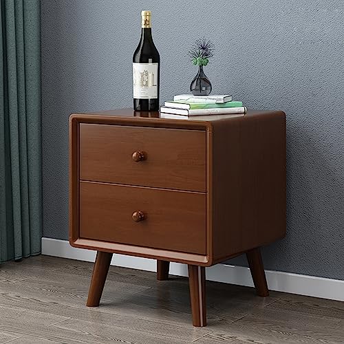 Table de chevet moderne du milieu du siècle en bois foncé de qualité