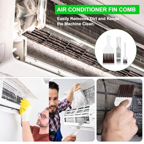 Lamellenkamm, 3 Stücke Reinigungsbürste, Klimaanlage Kondensator Flosse Kamm, Kondensator Trockner Reinigungsset, Kondensator Kamm, Kühlschrank Reiniger Kühler Reiniger, für Reinigen Klimaanlagen