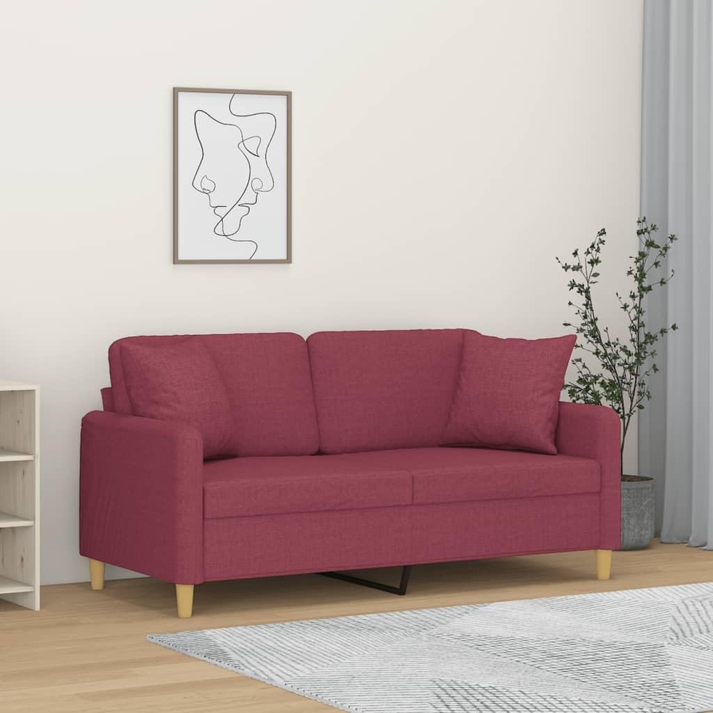 Sofá de 2 plazas rojo vino de 140 cm, el toque moderno ideal para transformar tu salón con estilo