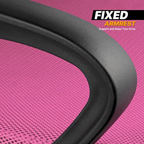 Monibloom Mesh Office Home Chair, Mid Back Ergonomic Rolling Swivel Chair With Lumbar Support And Padded Seat For Women Adults, Pink #TOP6