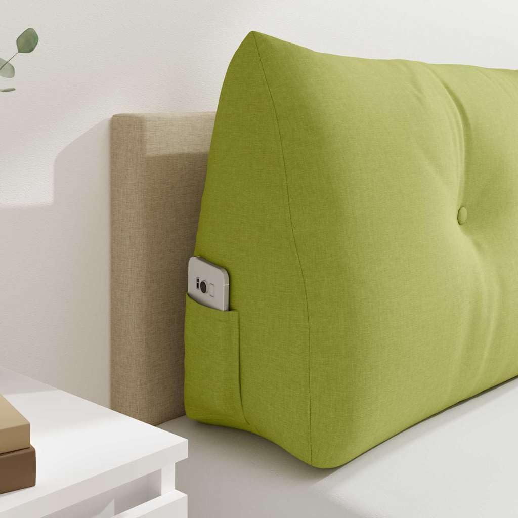 Cojín de respaldo verde claro de tela 120 x 24 x 50 cm, acolchado ergonómico para sofá y cama con relleno de poliéster para posiciones cómodas de sentarse y tumbarse