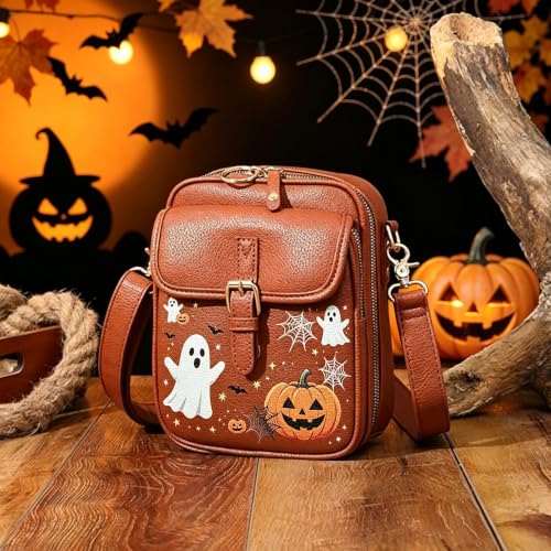 Image of Leather Crossbody Bag for Women,Anti-Theft Messenger Bag with Large Capacity,Built-in Purse Card Slots Shoulder Sling Bag