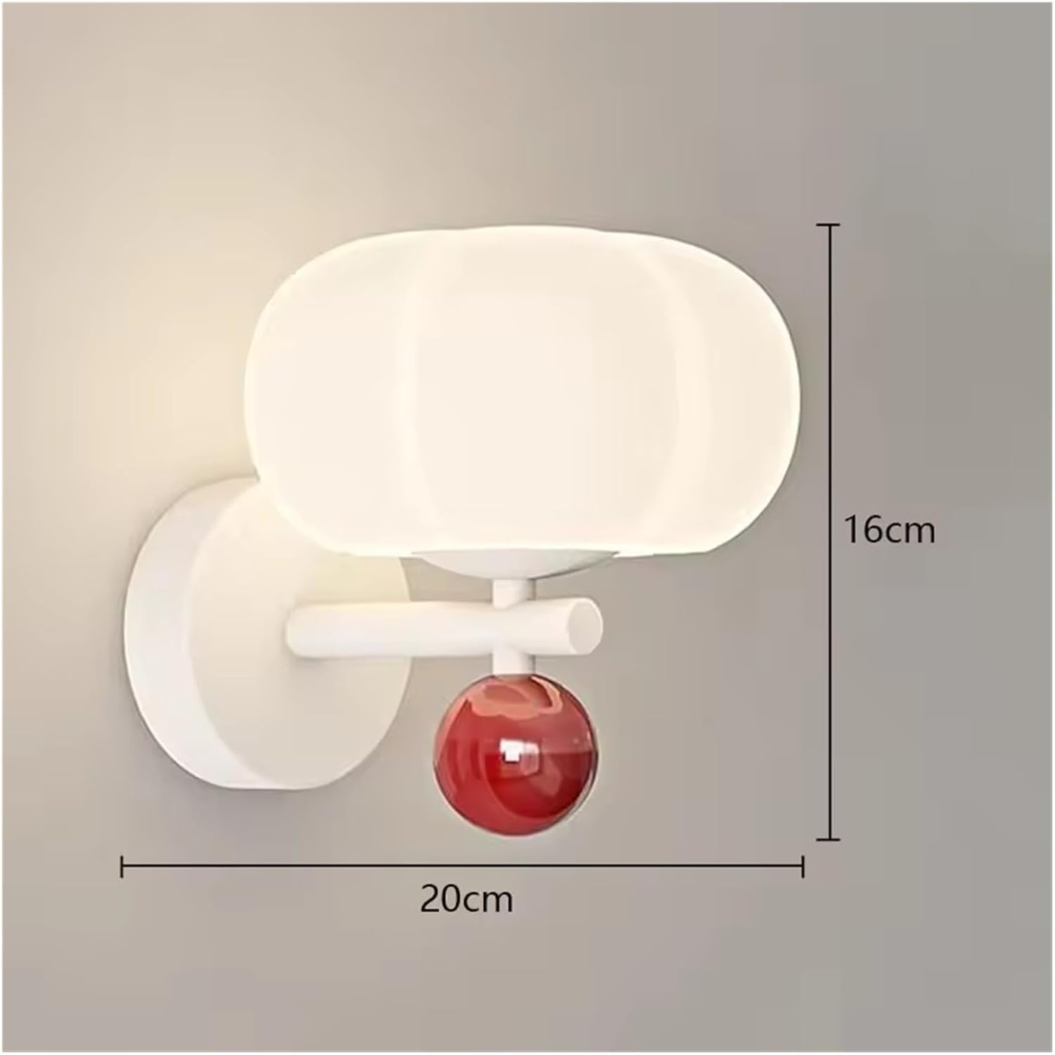 Cream Style Bedroom Bedside Wall Lamp Nordic Pumpkin Children's Room Living Tv Background Led Lighting,Household/Rojo
