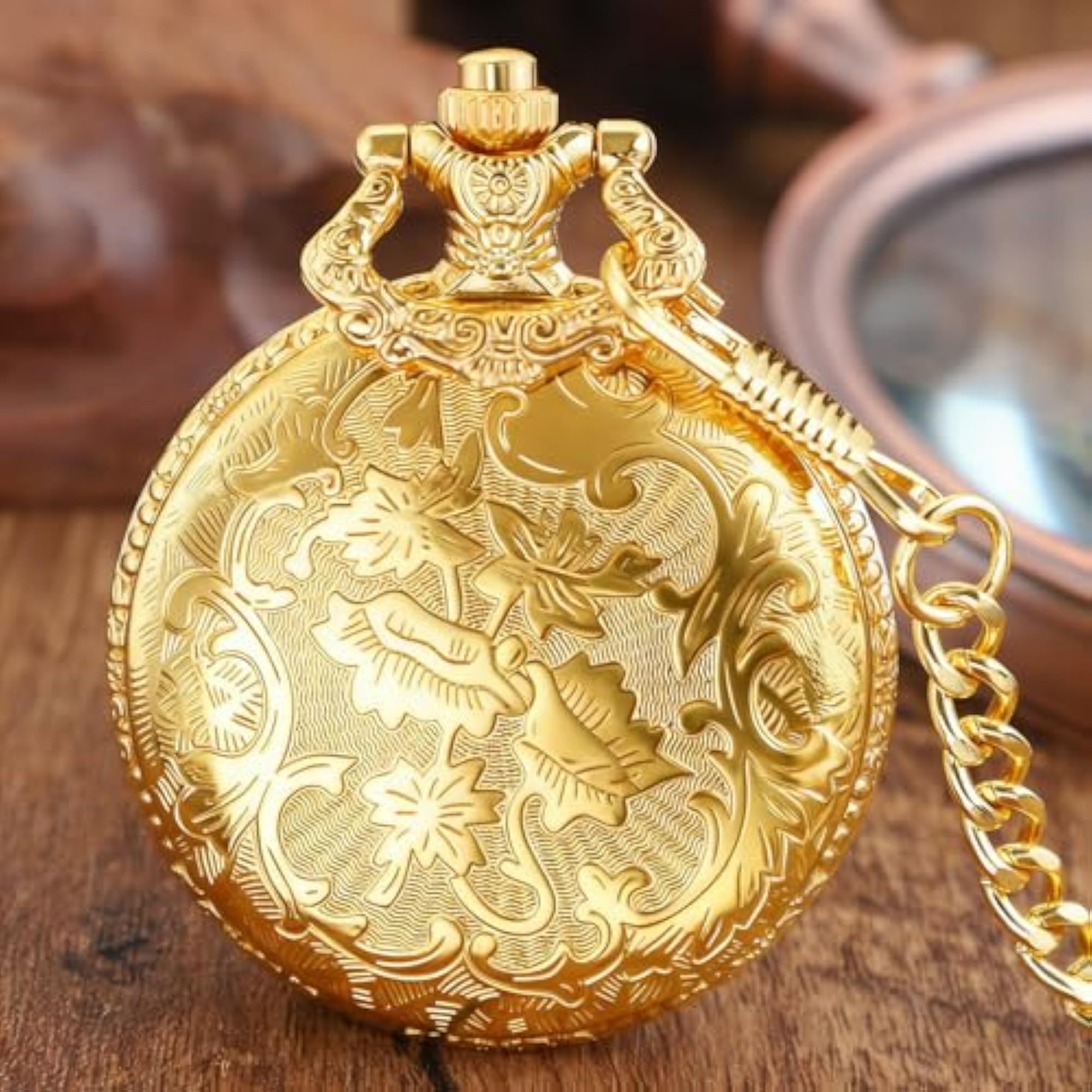 Solid Small-Flower Quartz Pocket Watch, Vintage Style
