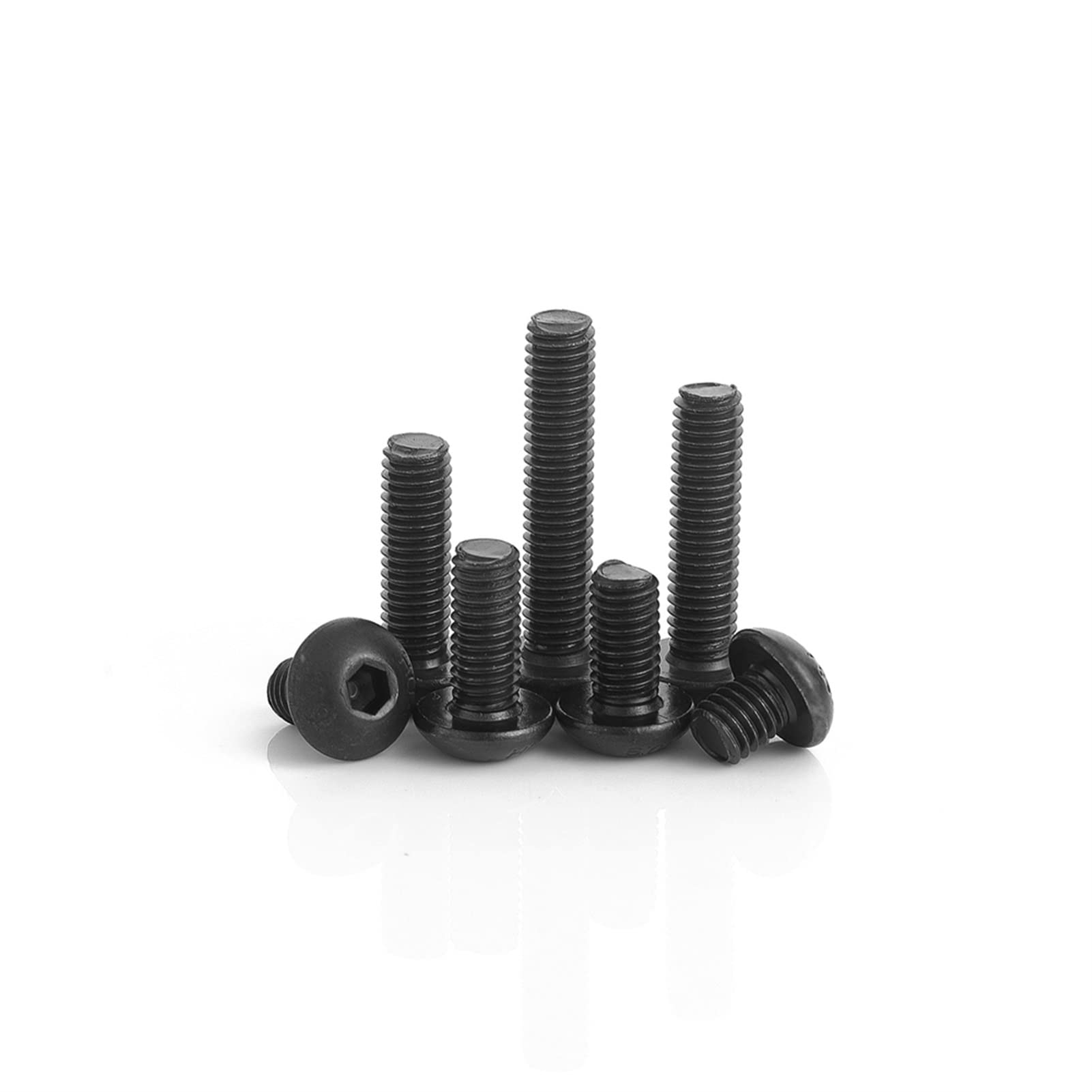 Vis M3 M4 ISO7380 à six pans creux bouton noir pour serrage anti-dérapage