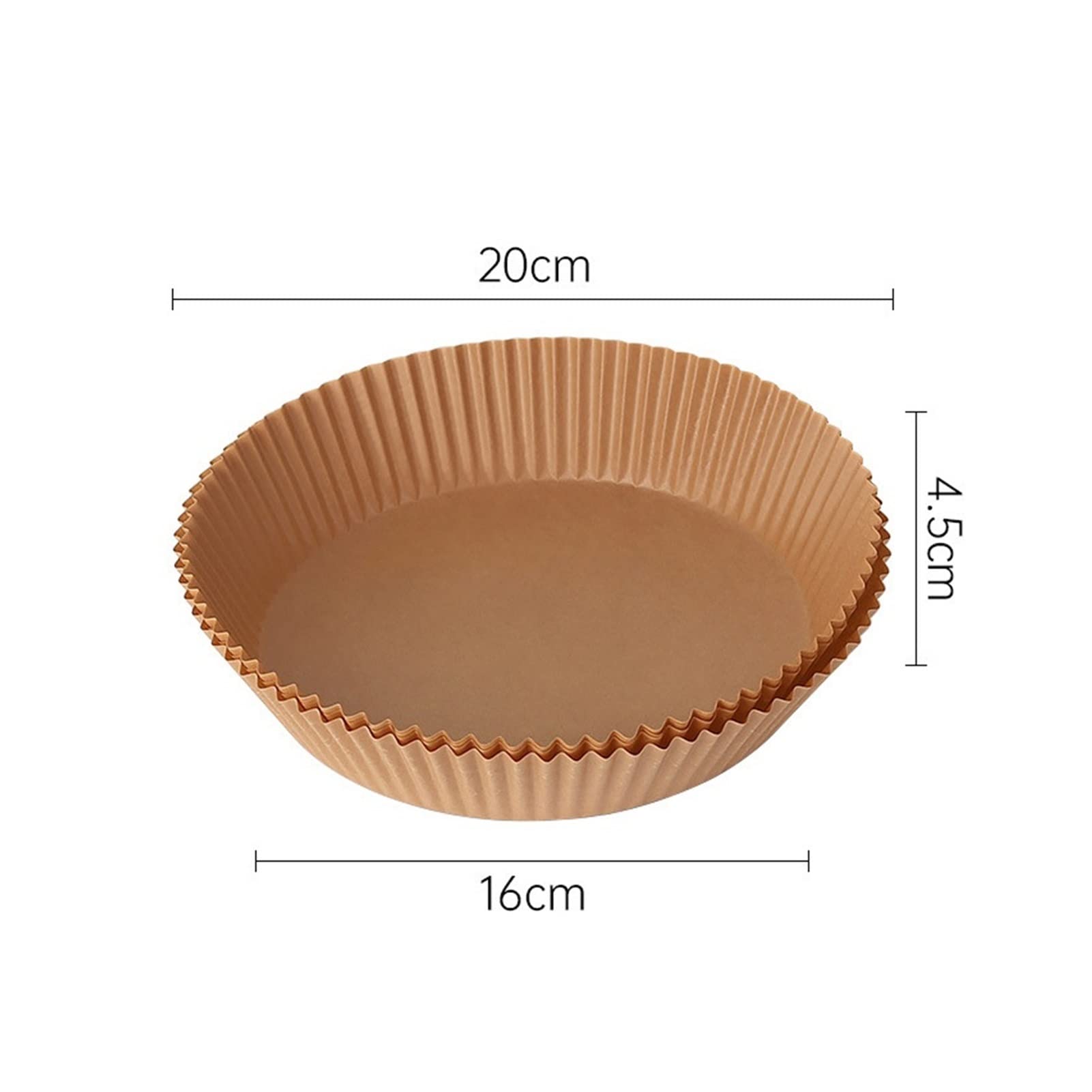 Revestimiento de Papel desechable para freidora de Aire, desechable Antiadherente, Papel para Hornear a Prueba de Aceite, a Prueba de Agua para Asar microondas (Color : 20Pcs Brown