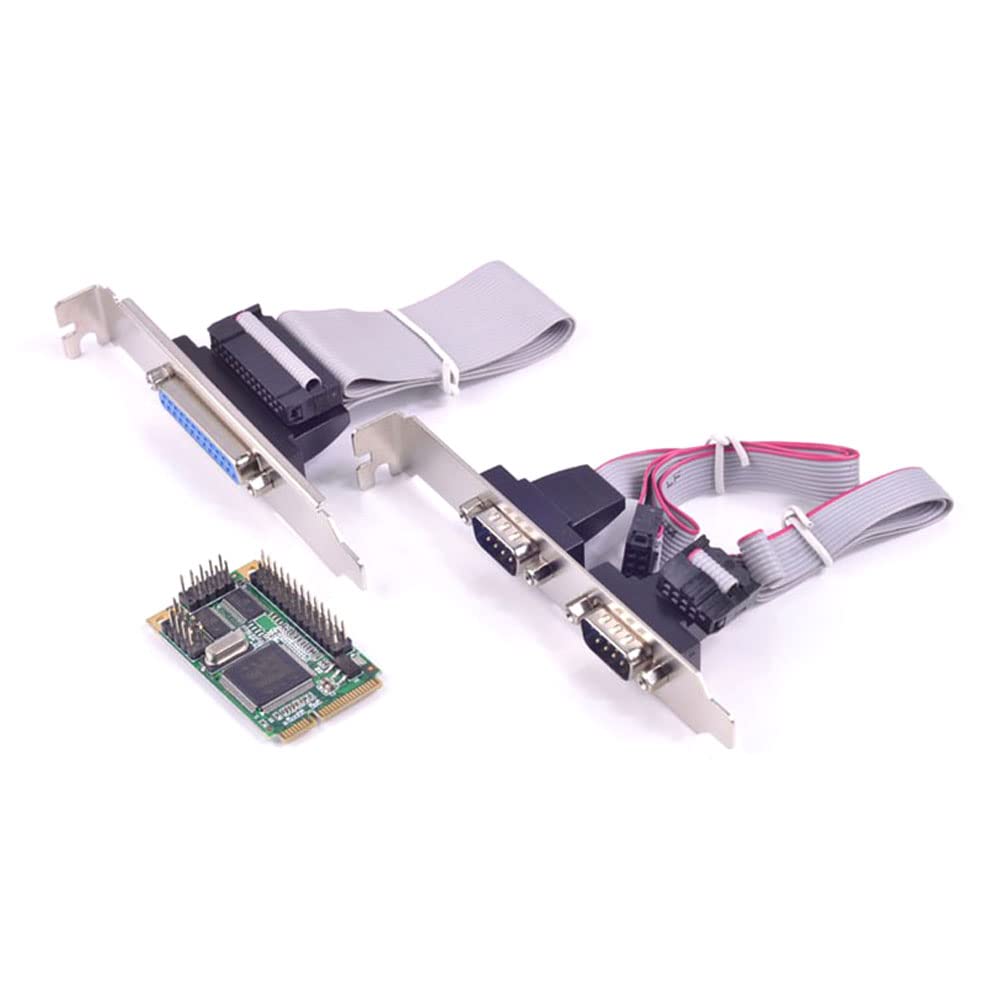 1pcs Mini PCIe to 2 Port Serial RS232 + IEEE 1284 Parallel Port Card MCS9901 Chipset