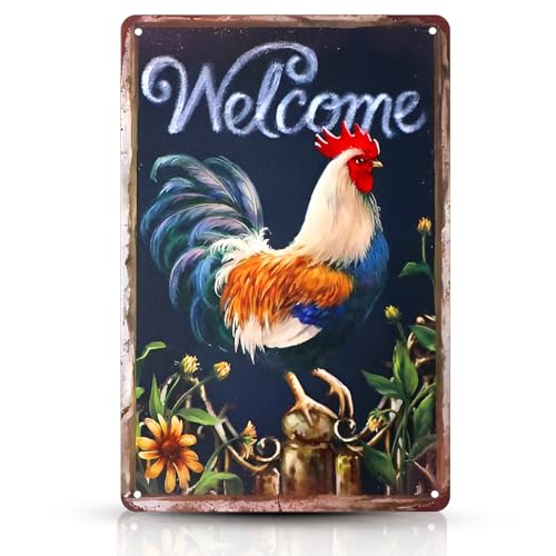 Yuanchu Chicken Coop Signs, Funny Farm Metal Tin Sign for Home Farmhouse