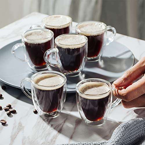 Btat- Small Espresso Cups, Demitasse Cups, Set Of 6 (2.0 Oz, 60 Ml), Glass Coffee Mugs, Double Wall Glass Cups, Cappuccino Cups, Latte Cups, Clear Coffee Cup, Tea Glass, Mother's Day Gift #TOP2