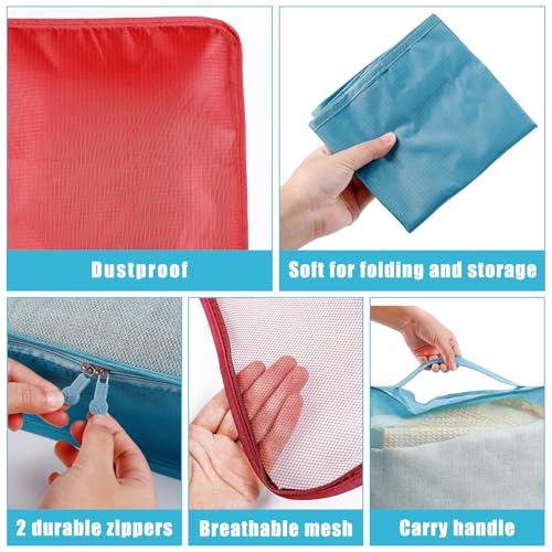 12 Pcs Packing Cubes,Large Packing Cubes Luggage Organizers for Suitcase,Lightweight Mesh Travel Organizer Bags for Traveling Hiking Camping Backpacking(Multicolor)4