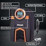 Piwaal Portable Air Compressor for Car Digital Auto Tire Pump Air Pump Tire Inflator for Car Tires and Other Inflatables with LED Light 12V DC (Orange)