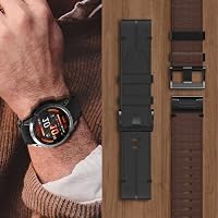 Leder Armband Kompatibel mit Garmin Fenix 8 51mm/Fenix 7X/7X Pro/6X/6X Pro/5X Plus/5X/ Fenix 3/3 HR 26mm Ersatzarmband QuickFit für Descent MK1/Mk2/ Mk2S、Enduro/Enduro 2 – Ansicht 4