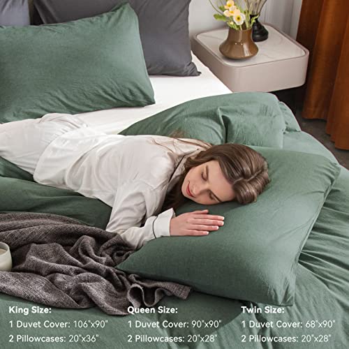 Ventidora 3 Piece Duvet Cover Set Cal King Size,100% Organic Washed Cotton With Linen Feel Like Textured, Luxury Soft And Breatheable Bedding Set With Zipper Closure(1 Duvet Cover + 2 Pillowcases) #TOP5