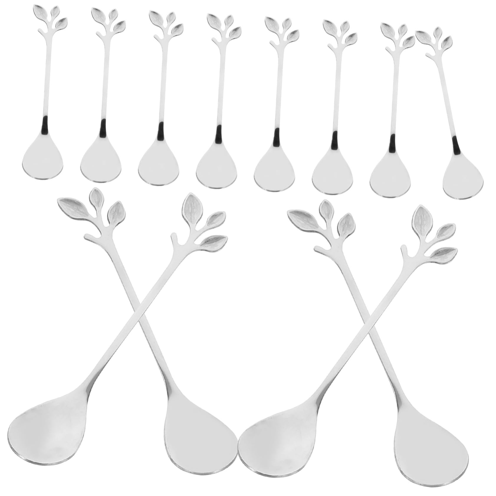 Gatuida 48piezas Cucharas De Mezcla De Acero Inoxidable Diseño De Cucharas De Cocktail Para Mezclar Bebidas y Utensilios De Bar