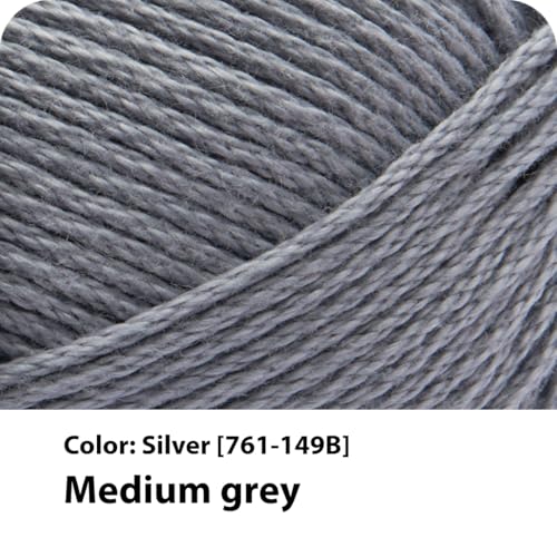 Image of Lion Brand Yarn, 24 /7 Cotton Mercerized Lightweight Yarn for Knitting, Crochet, and Crafts, Silver, 3 Pack, 185 Yards of Natural Fiber for Breathable Tops, Durable Bags, and Easy-Care Dish Cloths | Light Worsted 100% Mercerized Cotton Yarn for Crochet, Knitting, Craft, 185 Yards of Natural Fiber for Tees, Bags, Dishcloths