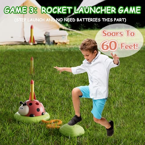 5 in 1 Musical Jump Toys, Toss Ring Game Stomping Launch Rocket Launcher for Kids, Obstacle Avoidance & Jump Squating Toy Games Remote Control Outdoor & Indoor Toys for Ages 4-8 8-13 - Image 6