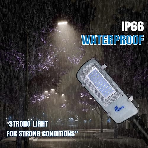 Image of Forus 40W LED Street Light with Clamp, IP66 Waterproof Outdoor LED Street Light, High Lumen 4800lm Natural White, Aluminium Body for Road, Parking Lot, Garden & Industrial Outdoor Lighting (1 Pc)