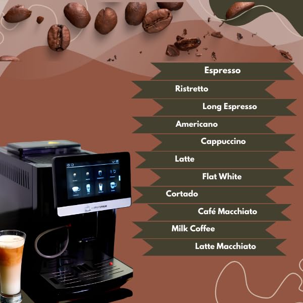 Image of Primero Coffee Maker | Advanced Bean to Cup coffee Machine with 11 Drink Options - Small and Compact Coffee Machine with Beans Grinder | Touchscreen Display Automatic Coffee Machine