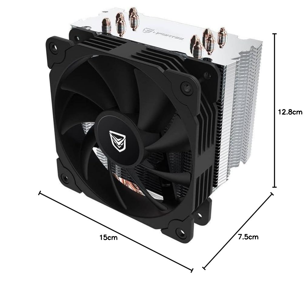 Nfortec - VELA X Dissipatore per CPU con 5 heatpipes, ventola PWM da 120 mm, TDP 150 W, compatibile con LGA1700 e AM5, nero