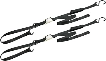 Ancra 49380-11 Black 69" Long Tie Down with Integrated Soft Hooks
